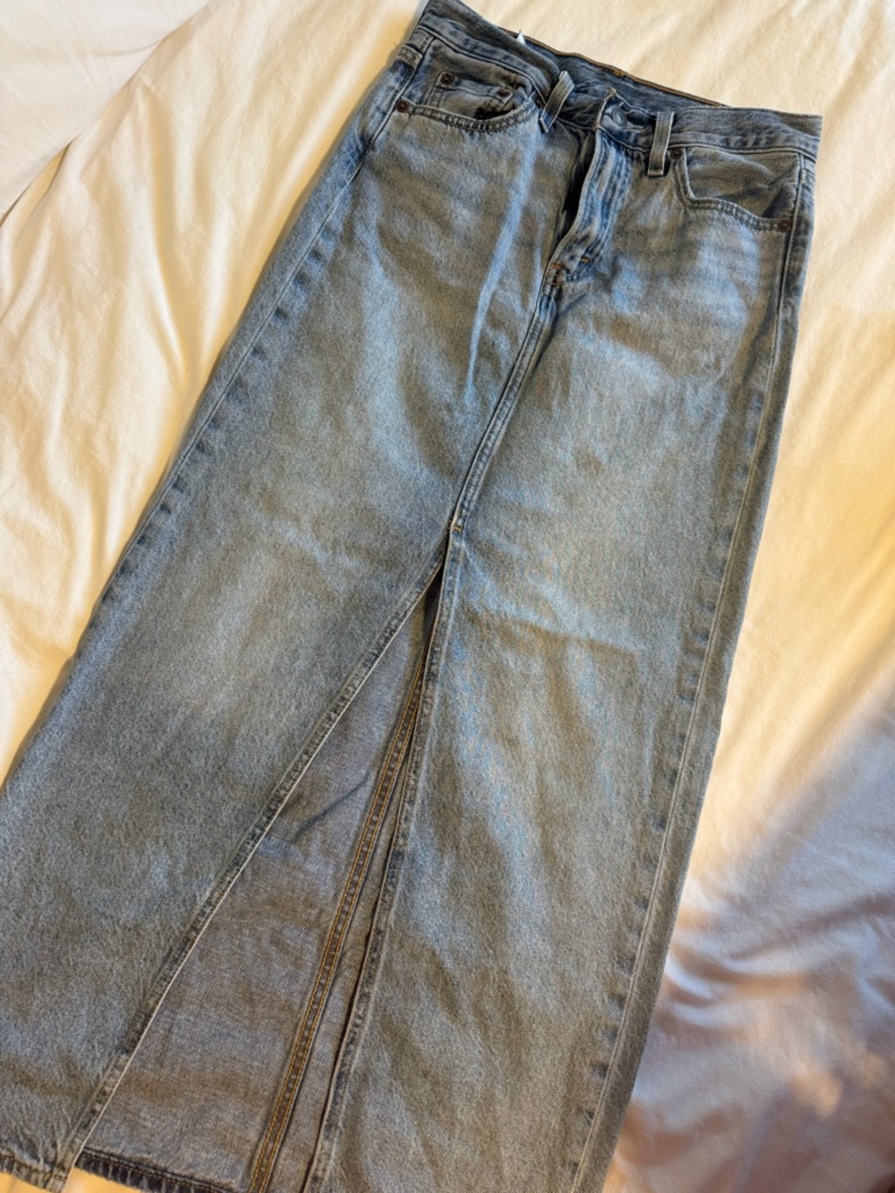 Levi’s Light Wash Denim Maxi Skirt
